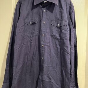 Men’s Dolce and Gabbana Navy Button-Up Shirt